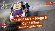 Summary - Car/Bike - Stage 5 (San Juan de Marcona / Arequipa) - Dakar 2018