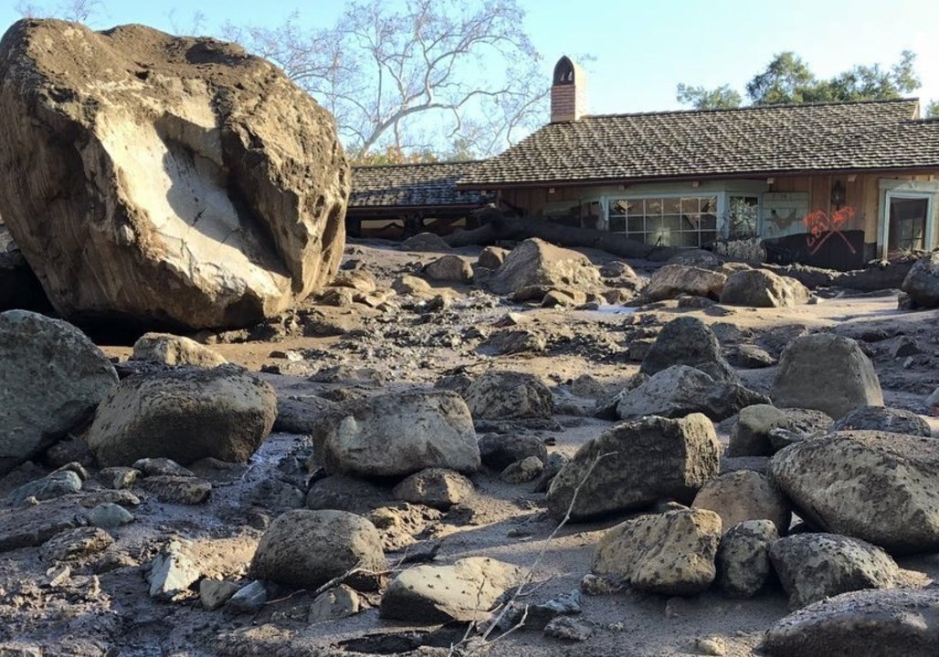Santa Barbara County Fire Crews Survey Mudslide Damage, Clear Roads