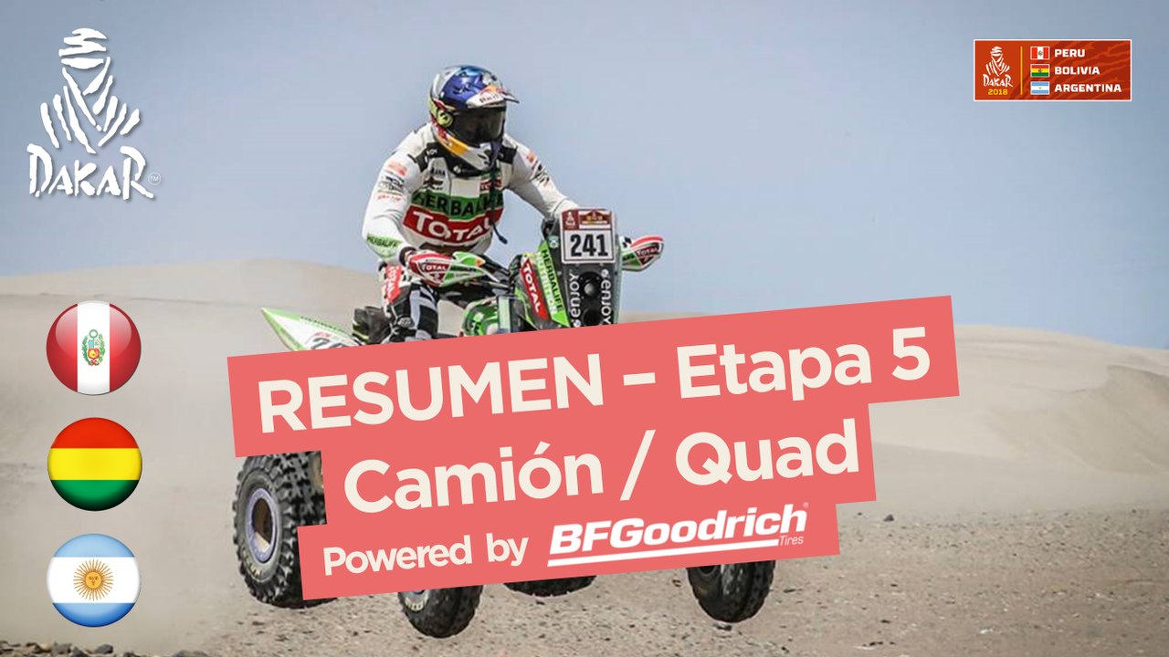 Resumen - Camiones/Cuadriciclos - Etapa 5 (San Juan de Marcona / Arequipa) - Dakar 2018
