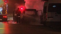 Beyoğlu’nda polis aracı alev alev böyle yandı
