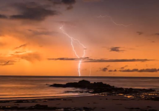 Lightning Storm Brews Off Coast of Broome Ahead of Cyclone Joyce