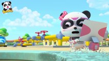 Water Pipe's Broken, Water Gushing out | Super Panda Rescue Team | BabyBus Cartoon for Kids