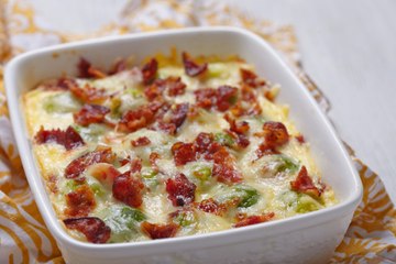 Bacon and Cheese Brussels Sprouts Casserole