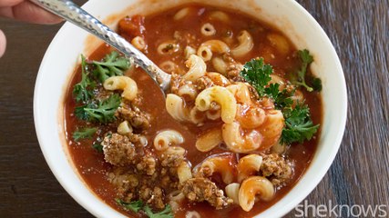 Beef & Tomato Macaroni Soup