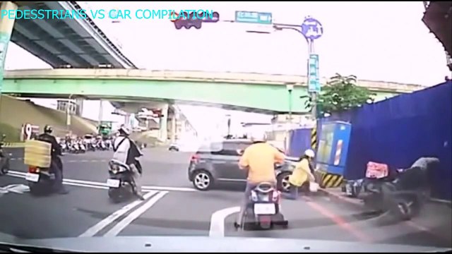 car crash compilation pedestrian and vehicle traffic accident on the road with ca