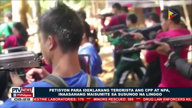 Petisyon para ideklarang terorista ang CPP at NPA, inaasahang maisumite sa susunod na linggo