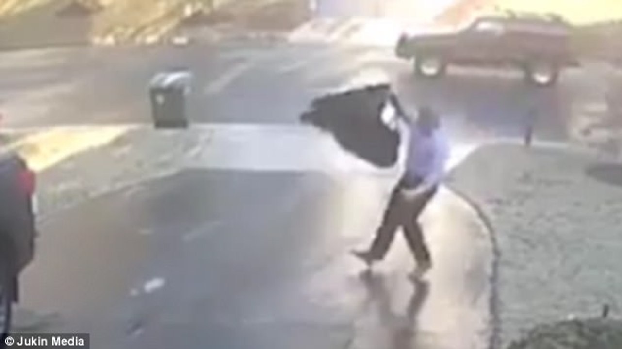 Black ice causes Virginia man to skid down his drive