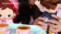 디디의 커피 찻잔놀이 장난감 으로 캐리 엄마 소꿉놀이 CarrieAndToys