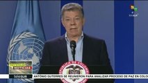 Santos reconoce labor de la ONU en el proceso de paz de Colombia