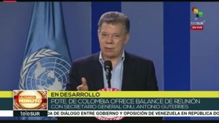 Colombia: Santos ofrece balance de reunión con Guterres
