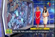 Jesús María: iniciarán restauración de mural del Papa Juan Pablo II