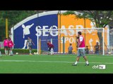 Alegria no treino das meninas do Brasil na véspera do jogo contra o Chile