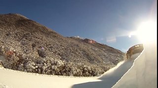 Spectacular footage Train plowing through deep snow  Arthurs Pass