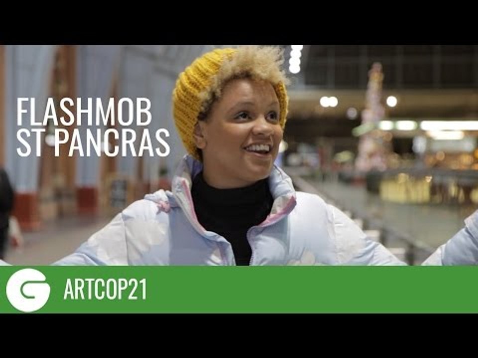 ArtCOP21 Flashmob sing 'Stand by Me' at St Pancras