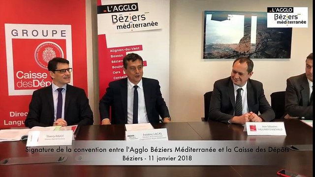 Signature d'une convention entre l'Agglo Béziers Méditerranée et la Caisse des Dépôts