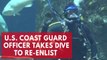 [INCOMPLETE VIDEO] Coast Guard officer uses aquarium for re-enlistment ceremony