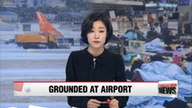 2,500 people forced to stay at Jeju airport overnight due to snow closure