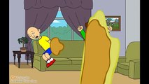 Caillou poops on his dad and gets grounded