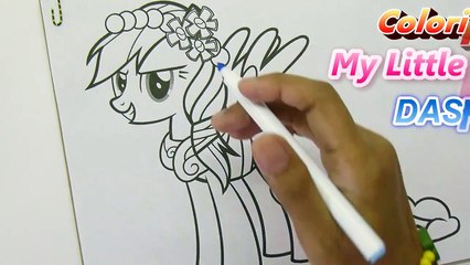 My little Pony RAINBOW DASH Coloring Pages MLP Speed Colouring Kids Art