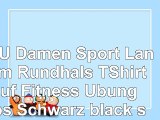 PUPU Damen Sport Langarm Rundhals TShirt Lauf Fitness Übung Tops Schwarz  black  s