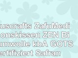 Lotuscrafts ZafuMeditationskissen ZEN BioBaumwolle kbA  GOTS zertifiziert Safran