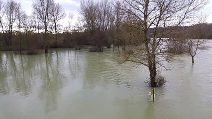 L'Ain en crue à Gévrieux - 5 janvier 2018