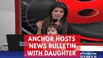 TV anchor presents news with daughter on her lap to protest 8-year-old's rape and murder