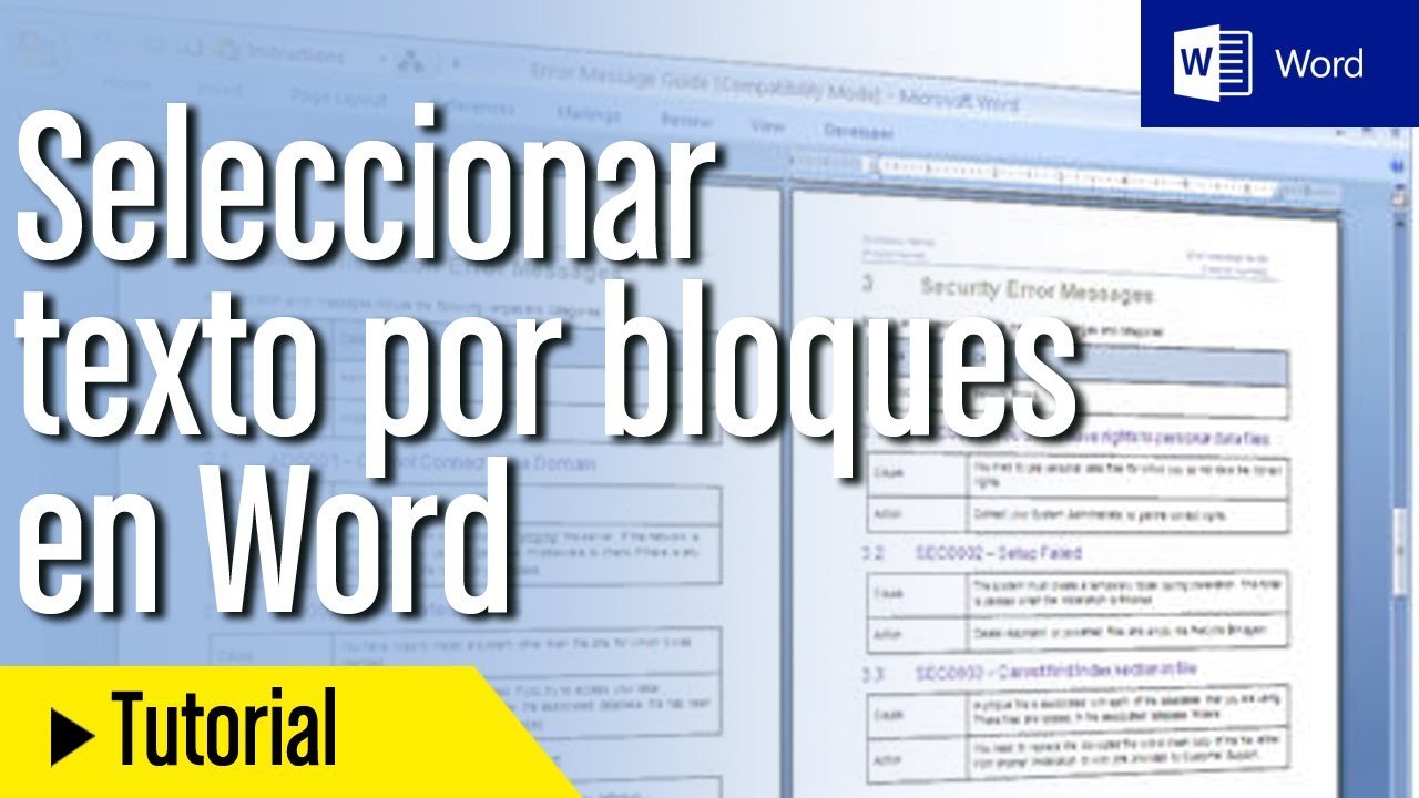 Tutorial Word en español: cómo seleccionar texto por bloques