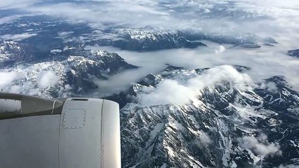 Flying over the Swiss Alps - SWISS Airbus A330-300 above Swiss Alps