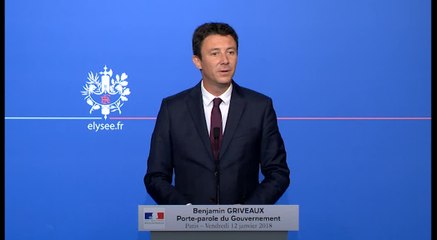 Compte rendu du Conseil des ministres du 12 janvier 2018