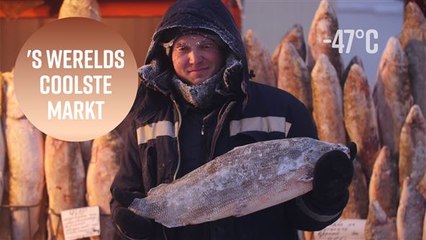 Je raadt nooit de tempratuur op deze Siberische markt