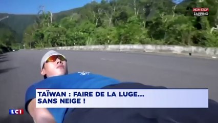 Taïwan : un athlète prépare les JO en faisant de la luge sans neige (Vidéo)