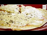 Pizza de frigideira com massa de pastel | Receitas Guia da Cozinha