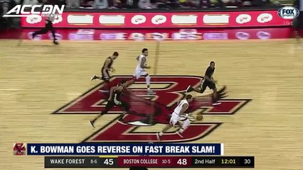 Boston College's Ky Bowman Goes Reverse On Fast Break Slam