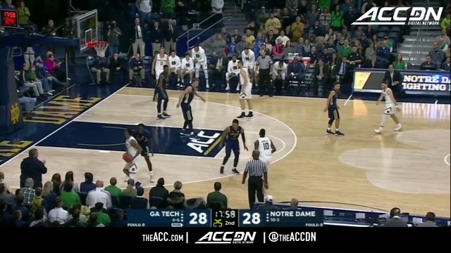 Georgia Tech vs. Notre Dame Fighting Irish Basketball Highlights (2017-18)