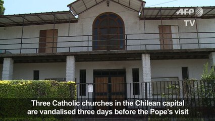 Churches attacked in Santiago three days before the pope’s visit