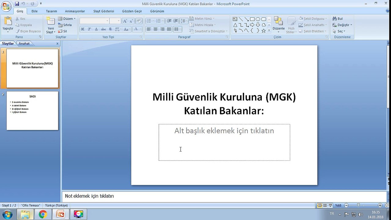 Milli Güvenlik Kuruluna (MGK) Katılan Bakanlar
