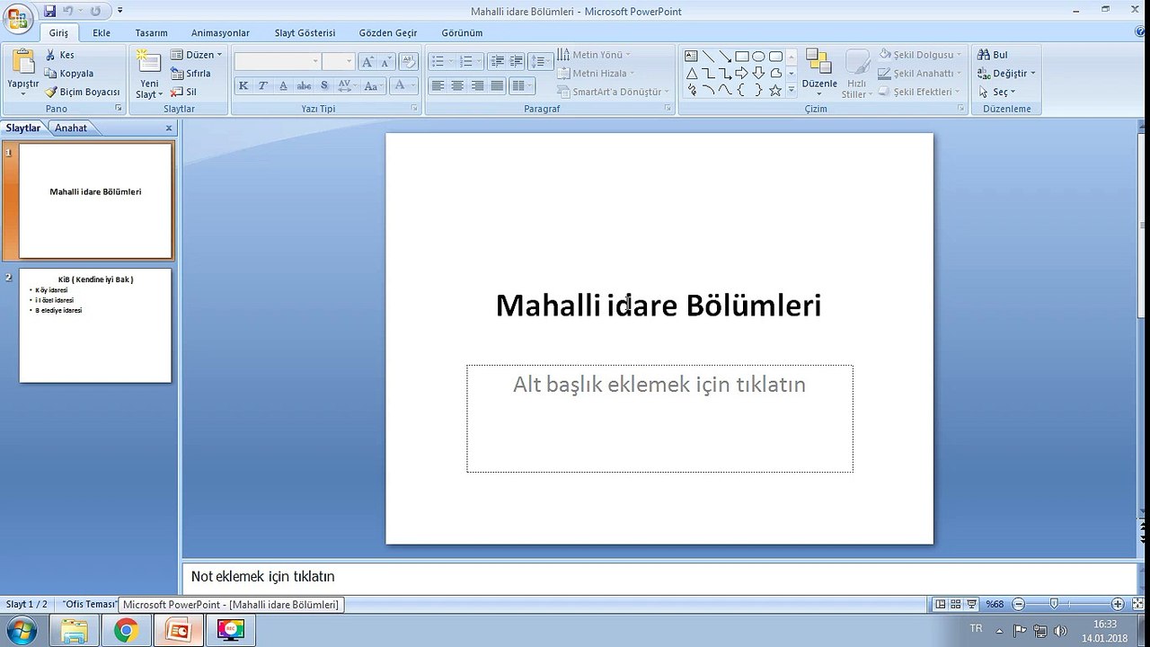 Mahalli idare Bölümleri