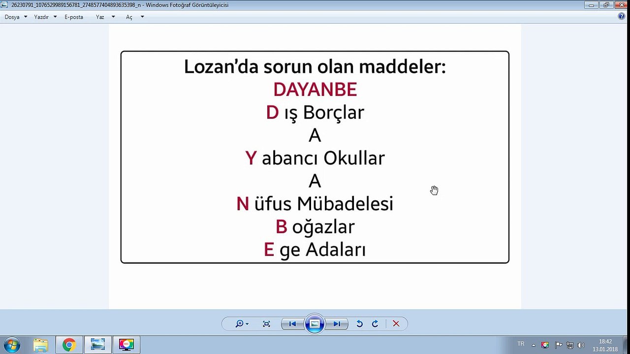 Lozan'da Sorun Olan Maddeler