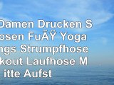 PUPU Damen Drucken Sport Hosen Fuß Yoga Leggings Strumpfhosen Workout Laufhose Mitte