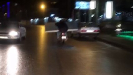 Trafikte akıl almaz görüntü