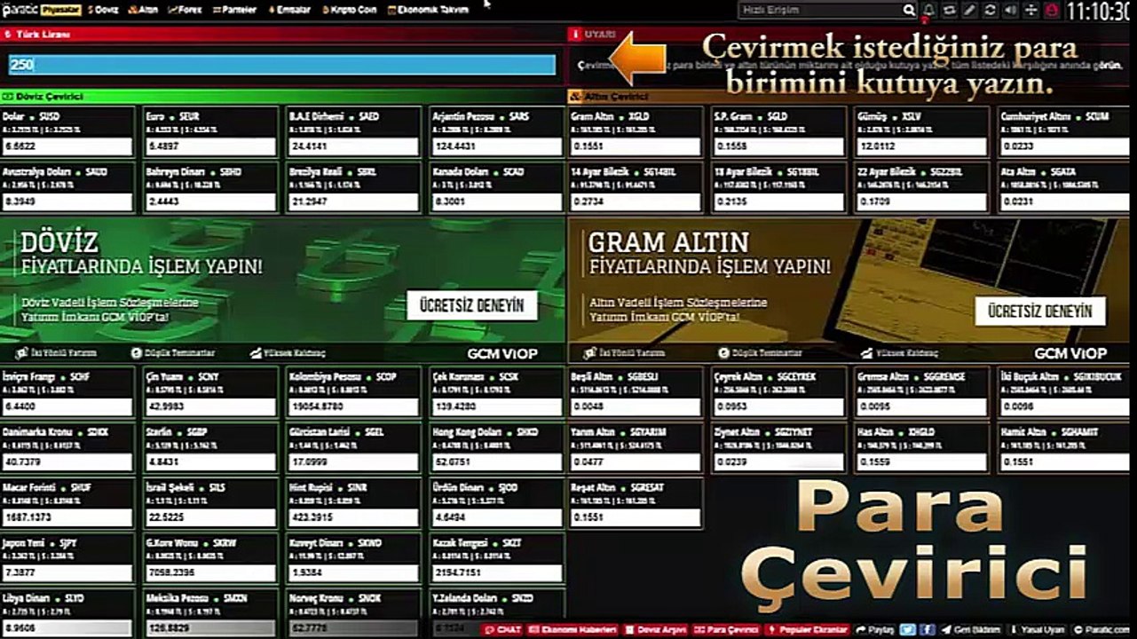 Canlı Para Çevirici Ekranı Piyasa.Paratic.com/para-cevirici/ Sayfasından Sizlere Sunuyoruz