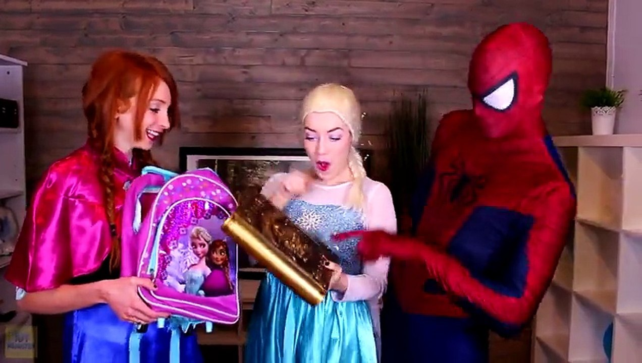 Spiderman & Frozen Elsa vs EVIL ELSA! Maleficent Kidnaps Spiderman! Superhero Fun in Real Life -)