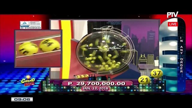 PCSO 9 PM Lotto Draw, January 13, 2018