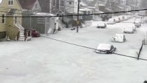 Parts of Boston are literally stuck in place after rising tides flooded and froze in the streets