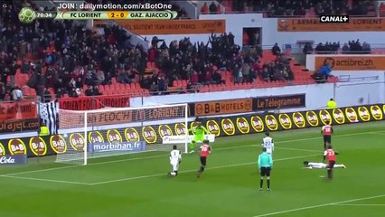Résumé Lorient 3 - 0 GFC Ajaccio but Sylvain Marveaux Goal HD