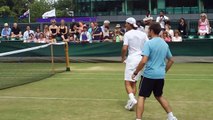 Rafael Nadal plays tennis football after practice at Wimbledon on 1st July 2010 (2nd of 2 videos)