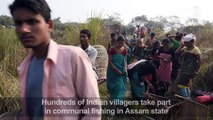 Indian villagers hold communal fishing event in Assam state