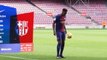 No keepy uppy woes for Yerry Mina at Barca unveiling