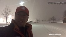 Reed Timmer chases winter storm dumping heavy snow in Rochester overnight